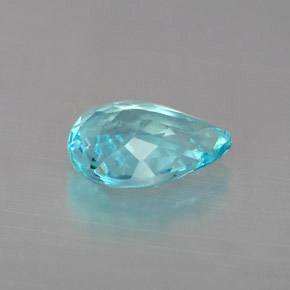 Apatite naturale blu da 0,75 ct, taglio a pera, VVS-VS
