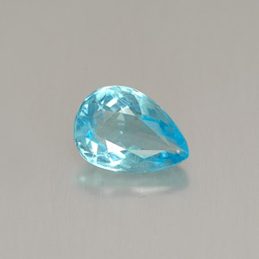 Apatite naturale blu da 0,67 ct, taglio a pera, VVS-VS