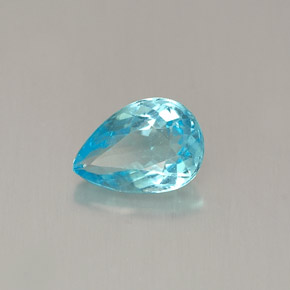 Apatite naturale blu da 0,67 ct, taglio a pera, VVS-VS