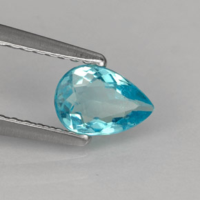 Apatite naturale blu da 0,57 ct, taglio a pera, VS
