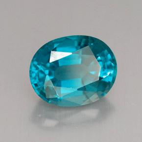 Apatite naturale blu da 3,24 ct, taglio ovale, VVS-VS