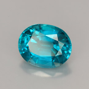 Apatite naturale blu da 2,94 ct, taglio ovale, VS