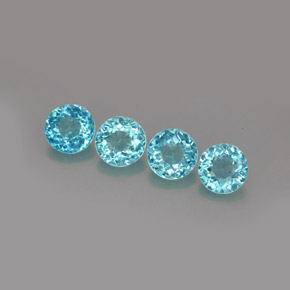 Apatite naturale blu da  ct, taglio rotondo, VS