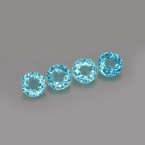Apatite naturale blu da  ct, taglio rotondo, VS