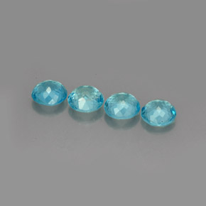 Apatite naturale blu da  ct, taglio rotondo, VS