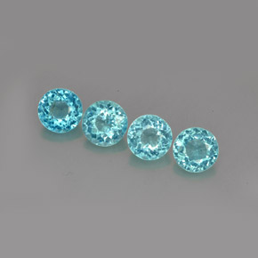 Apatite naturale blu da  ct, taglio rotondo, VS