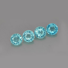 Apatite naturale blu da  ct, taglio rotondo, VS