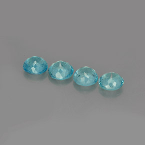 Apatite naturale blu da  ct, taglio rotondo, VS