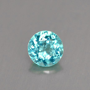 Apatite naturale blu da 0,60 ct, taglio rotondo, VS