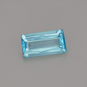 Apatite naturale blu da 0,67 ct, baguette, VS