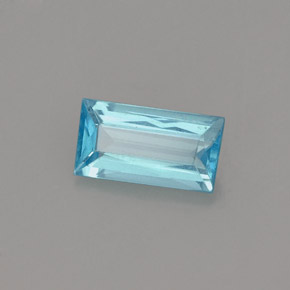 Apatite naturale blu da 0,67 ct, baguette, VS