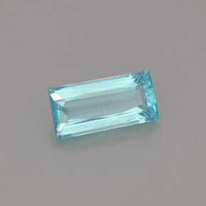 Apatite naturale blu da 1,08 ct, baguette, VS