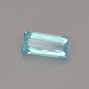 Apatite naturale blu da 1,08 ct, baguette, VS