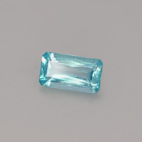 Apatite azzurro naturale da 0,50 ct, taglio smeraldo, VS