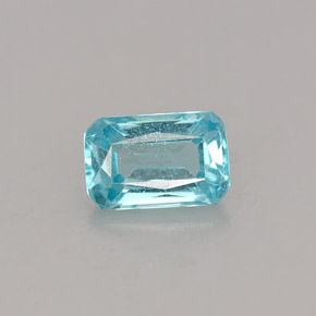Apatite naturale blu da 0,76 ct, taglio smeraldo, VS