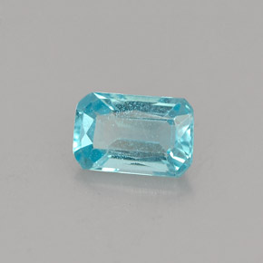 Apatite naturale blu da 0,76 ct, taglio smeraldo, VS