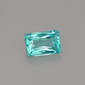 Apatite naturale blu da 1,04 ct, baguette, VS