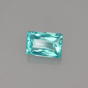 Apatite naturale blu da 1,04 ct, baguette, VS