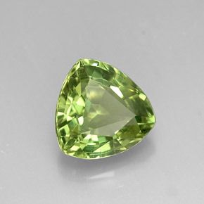 Apatite naturale verde da 1,30 ct, trillion, VVS-VS