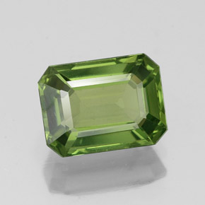 Apatite naturale verde da 1,73 ct, taglio smeraldo, VS