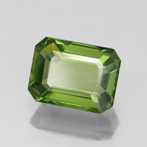 Apatite naturale verde da 1,73 ct, taglio smeraldo, VS