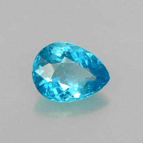 Apatite naturale blu da 1,82 ct, taglio a pera, VS