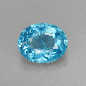 Apatite naturale blu da 1,56 ct, taglio ovale, SI