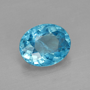 Apatite naturale blu da 1,56 ct, taglio ovale, SI
