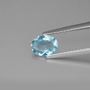 Apatite naturale blu da 0,72 ct, taglio ovale, VVS-VS