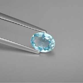 Apatite naturale blu da 0,72 ct, taglio ovale, VVS-VS