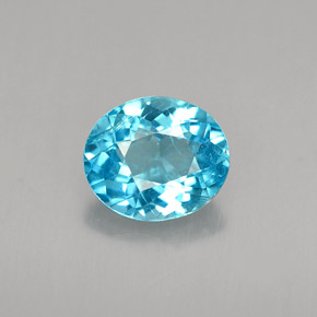 Apatite naturale blu da 1,02 ct, taglio ovale, VS