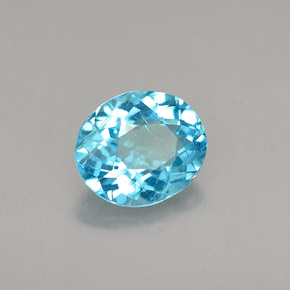 Apatite naturale blu da 1,02 ct, taglio ovale, VS