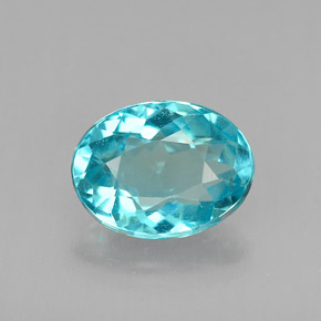Apatite naturale blu da 1,20 ct, taglio ovale, VS