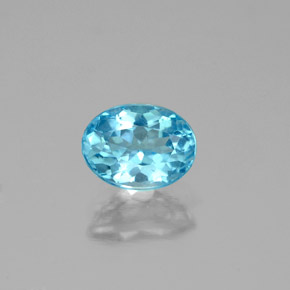 Apatite naturale blu da 0,96 ct, taglio ovale, VS