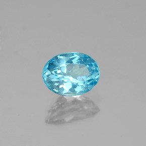 Apatite naturale blu da 0,96 ct, taglio ovale, VS