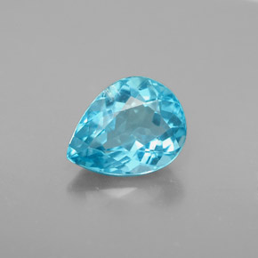 Apatite naturale blu da 1,61 ct, taglio a pera, VS