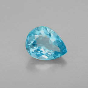 Apatite naturale blu da 1,61 ct, taglio a pera, VS