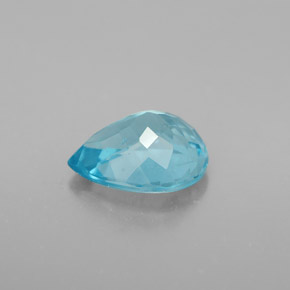 Apatite naturale blu da 1,61 ct, taglio a pera, VS