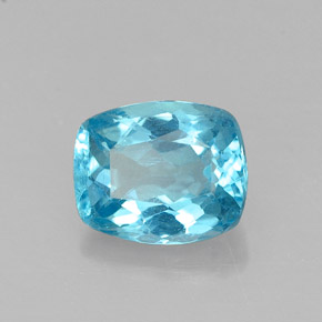 Apatite naturale blu da 1,16 ct, taglio a cuscino, VS