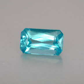 Apatite naturale blu da 1,50 ct, taglio smeraldo, VS