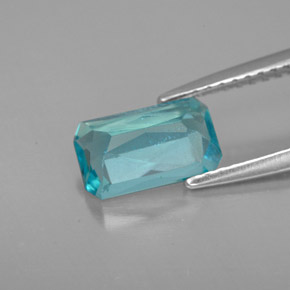 Apatite naturale blu da 1,50 ct, taglio smeraldo, VS