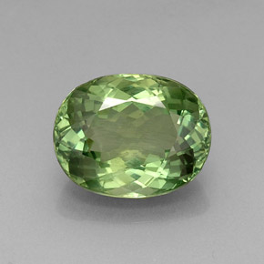 Apatite naturale verde da 11,49 ct, taglio ovale, VVS-VS