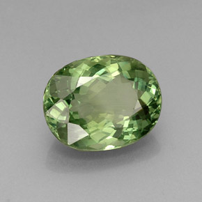 Apatite naturale verde da 11,49 ct, taglio ovale, VVS-VS