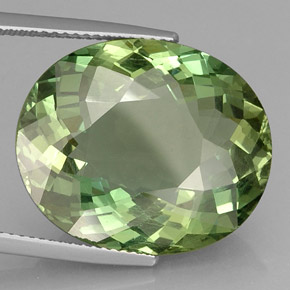 Apatite naturale verde da 24,47 ct, taglio ovale, VVS-VS