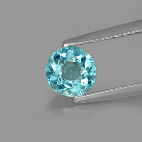 Apatite Azzurro naturale da 0.63 ct, Taglio rotondo, VVS-VS