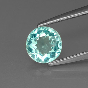 Apatite naturale blu da 0,75 ct, taglio rotondo, VVS-VS