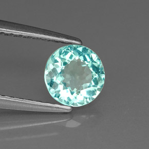 Apatite naturale blu da 0,75 ct, taglio rotondo, VVS-VS