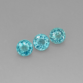 Apatite naturale blu da  ct, taglio rotondo, VS