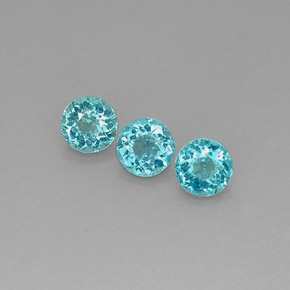 Apatite naturale blu da  ct, taglio rotondo, VS