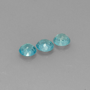 Apatite naturale blu da  ct, taglio rotondo, VS